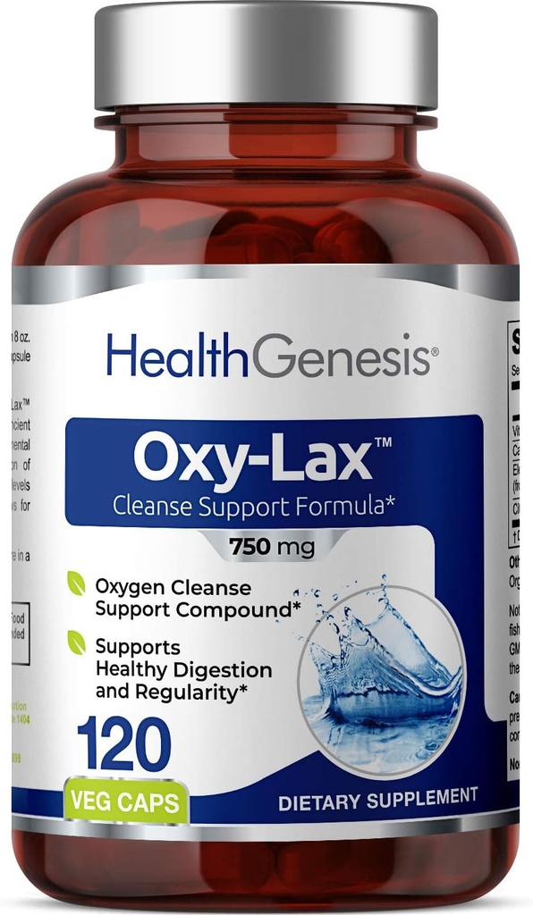 Oxy-Lax 750 mg 120 Vcaps - 天然マグネシウム酸化物酸素ベースのコロンクレンズ生殖器ヘルシーな消化管の規則性をサポート