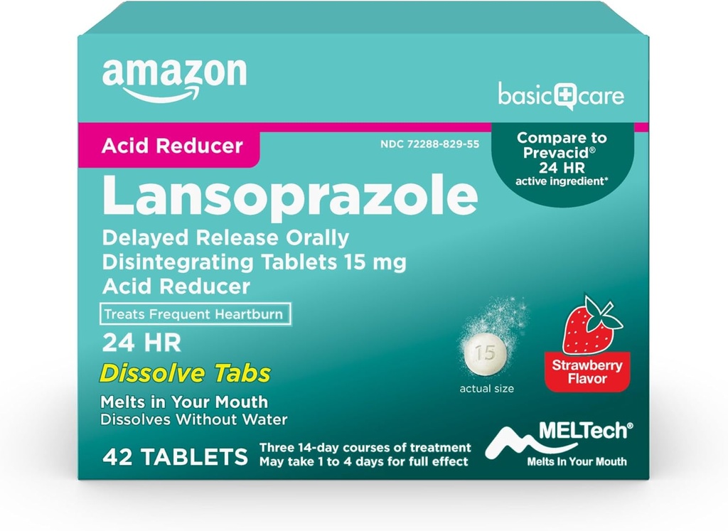 基本的な心配Lansoprazoleの遅れた解放の口頭崩壊のタブレット15のmgの酸の減力剤の丸薬、いちごの味、42の計算