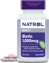Natrolの美のビオチン1000mcgの健康な毛、皮、釘およびエネルギーMetabolism、100のタブレット、100日の供給(12のパック)のための食事療法の補足