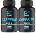 FXSUPPS Caffeine 200 mg Pills (2-Pack, 400 Capsules) – Fast-Acting Energy Support Supplement for Men and Women | Supports Alertness, Focus & Metabolic Function