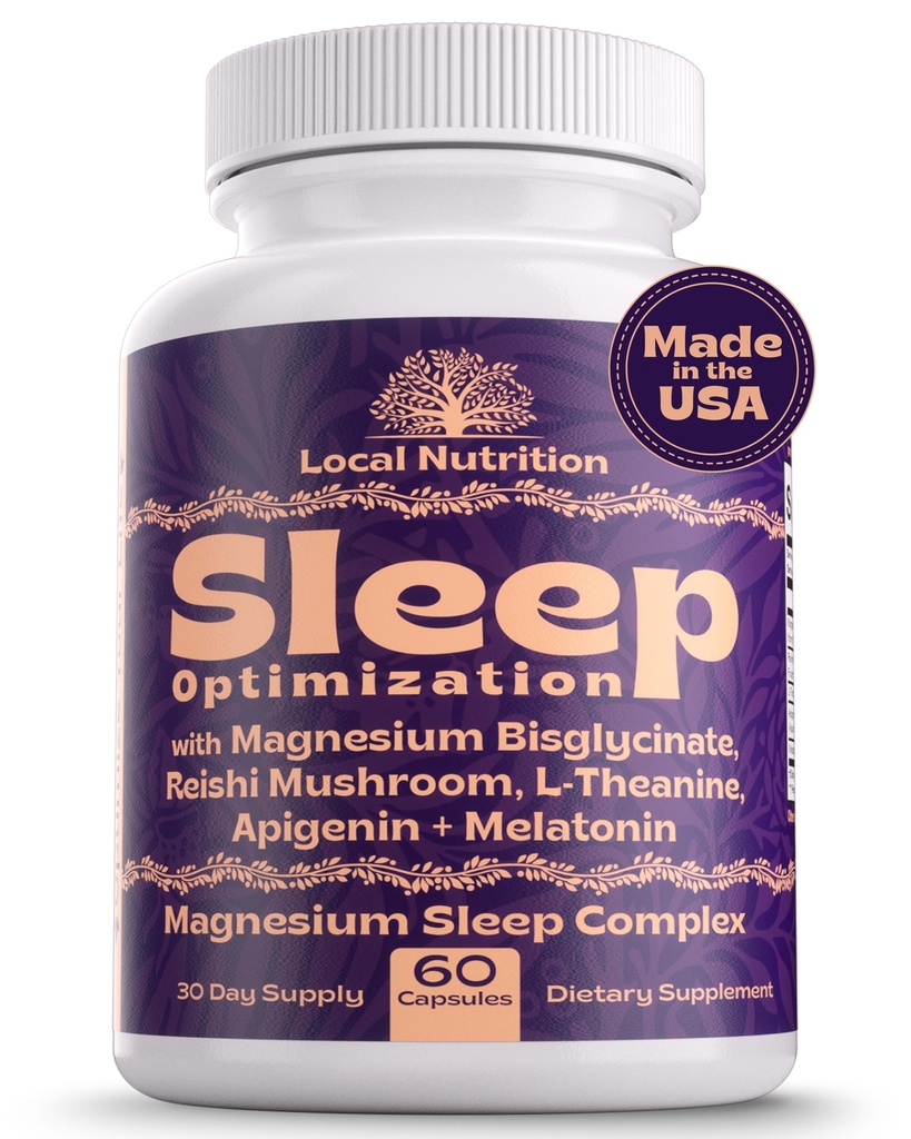 マグネシウムのGlycinate 500mg Reishiのきのこの350mg L-Theanine 300mg Apigenin 50mgのメラトニン3mg -深い睡眠のためのマグネシウムの睡眠の補足、睡眠サポート-米国でなされる60のカプセル