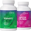 Microbiome Labs RestorFlora Probiotic Supplement、Saccharomyces&Spore-Based Probiotics(50カプセル)+ FODMATE消化酵素は、FODMAP(120カプセル)を破壊するのに役立ちます - 2製品バンドル