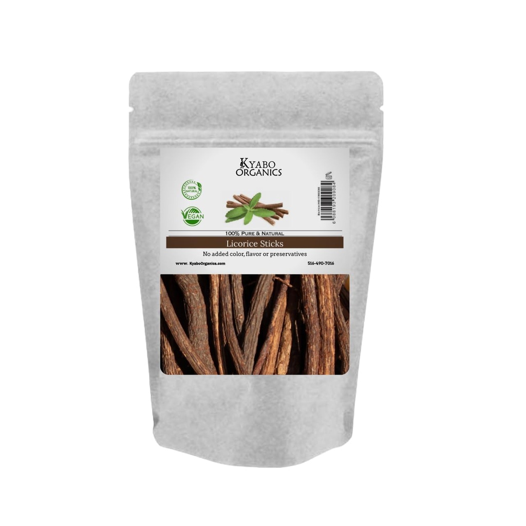 Kyabo Licoriceの根の棒- 100%の純粋で、未加工すべての自然なLicoriceの根は8oz/1/2lb -アフリカのLicoriceの根-Chewの棒Mulethi Glycyrrhizaのglabraを付けます