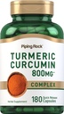 ピッピングロックターメリッククルクミンサプリメント 800mg | 180カプセル | ハーブエキスコンプレックス | 非GMO、グルテンフリー