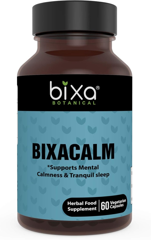 bixa の BOTANICAL Bixacalm のカプセル、60 の野菜のカプセル (450 の mg) 睡眠のための Ashwagandha のエキス及び Valerian のエキス