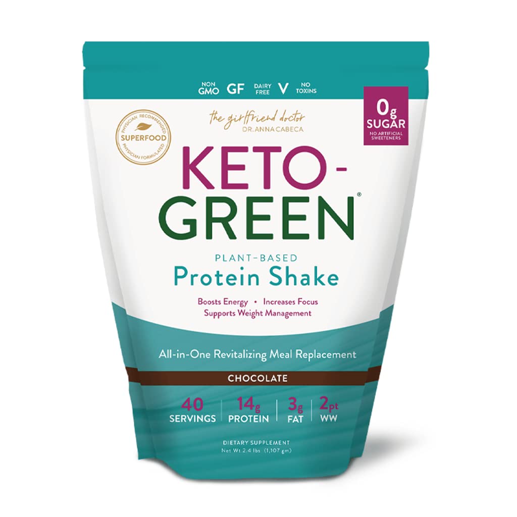 VIDAPURA Keto-Green Protein Shake by Dr. Anna Cabeca – 毎日のウェルネスのためのチョコレートビーガンタンパク質, エネルギー & スムーズな消化 – 40 サービング