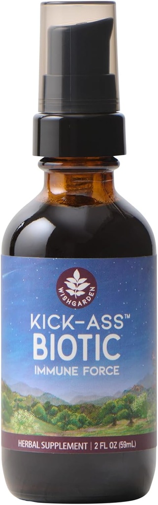 WishGardenハーブキックアスバイオティック免疫ヒーロー - 草本リン、ホップ、Echinacea&Goldensealと植物ベースのハーブバイオティックフォーミュラ、健康な免疫、呼吸器およびリンパシステム機能をサポート、2oz