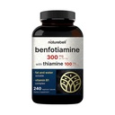 NatureBell Benfotiamine 300mg with Thiamine サービングあたり100mg   240 Veggieカプセル - 必須ビタミンB1 Benfotiamineサプリメント - ベジタリアンフレンドリー