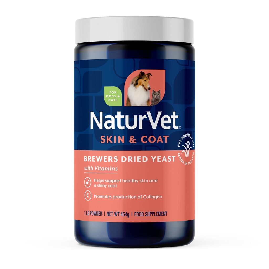 NaturVet Brewersは、犬と猫のためのビタミンとニンニク風味のビタミンと酵母の式を乾燥しました, 粉末, グローバルソースの成分で米国製 1 ポンド