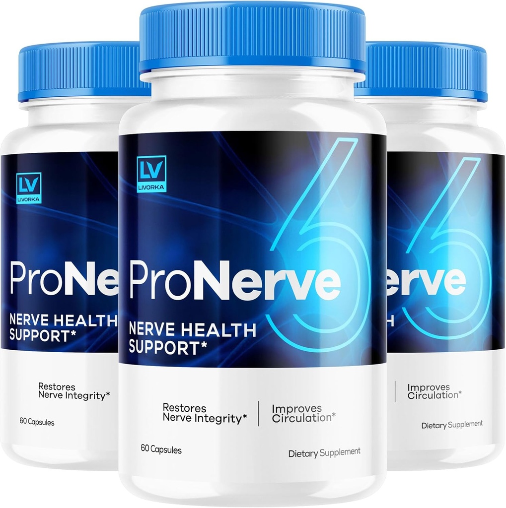 LIVORKA Pronerve 6, Nerve Health Support Advanced Formula - 180 Capsules (3 Month Supply) - Pack of 3