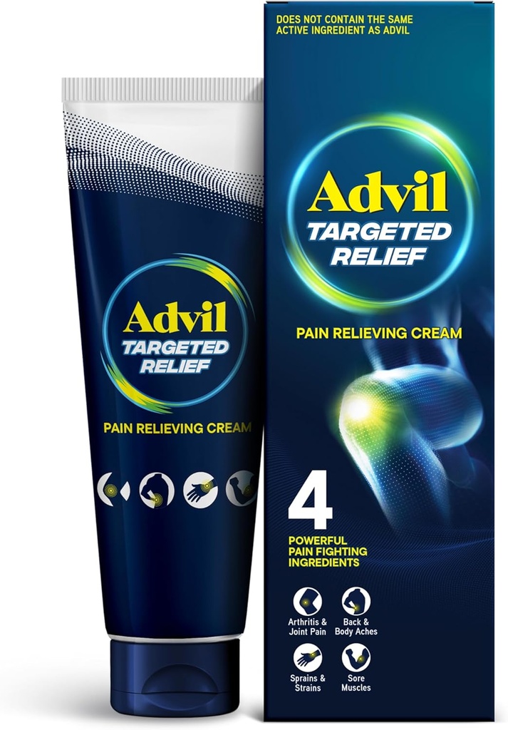 Advil Targeted Relief Pain Relieving Cream, Up to 8 Hours of Powerful Relief of Minor Arthritis Pain, Joint Pain, Lower Back Pain and Muscle Pain - 4 oz