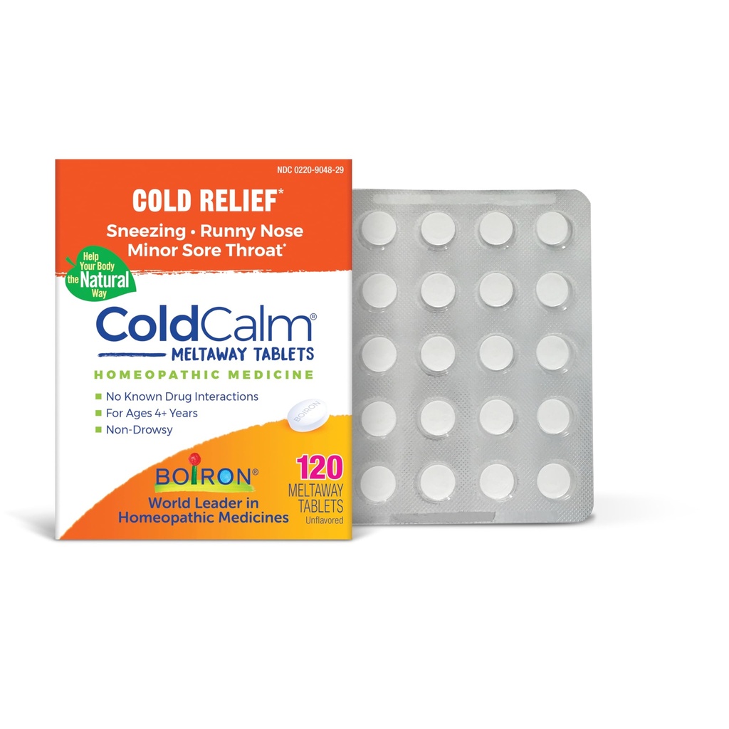 Boiron ColdCalmは、Sneezing、Ranny Nose、Sore Throat、Nasal Congestionなどの一般的な風邪症状の救済のためのタブレット - 非眠気 - 120カウント