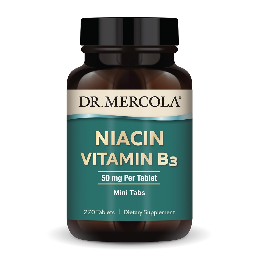 Mercola NiacinビタミンB3、90サービング(270錠)、栄養補助食品、ミニタブ、エッセンシャルBビタミン、非GMO