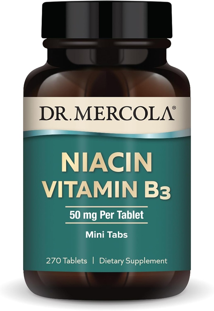 Mercola NiacinビタミンB3、90サービング(270錠)、栄養補助食品、ミニタブ、エッセンシャルBビタミン、非GMO