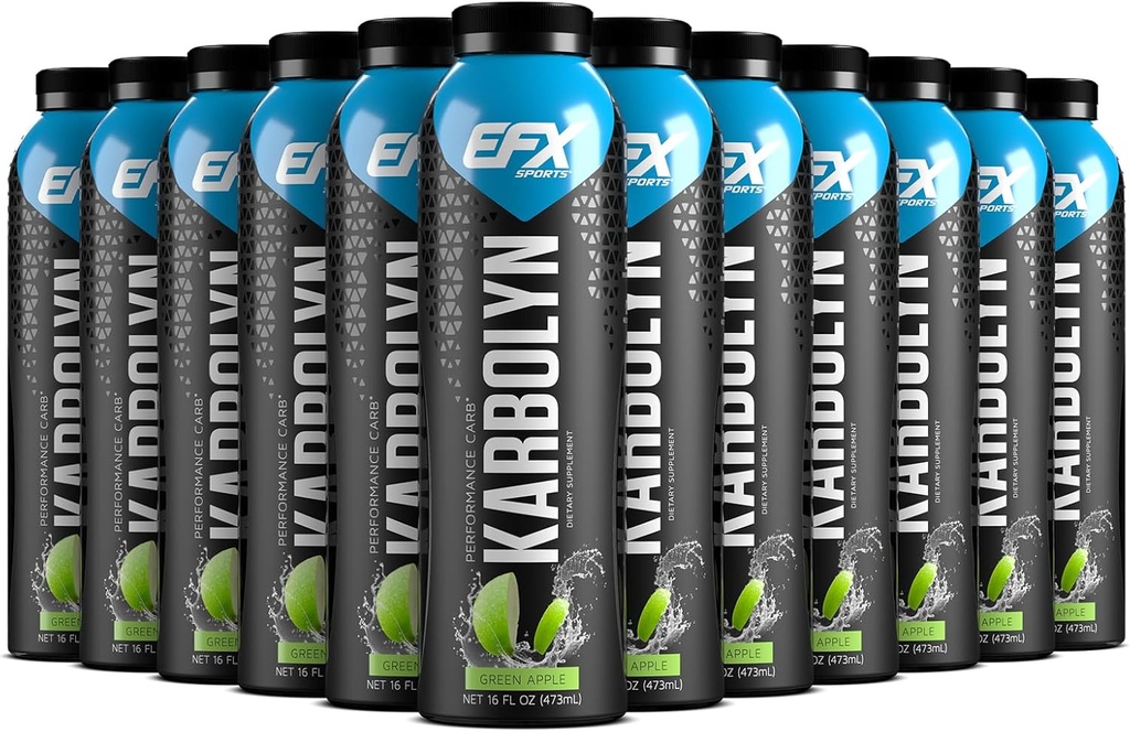 EFXスポーツカルボリン燃料ドリンク | プレ・イントラ・ポストワークアウト 炭水化物ドリンク | 炭水化物負荷・持続エネルギー | 興奮剤・砂糖フリー | 12パック(グリーンアップル)