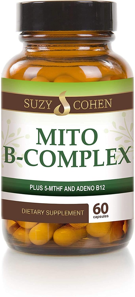 Suzy Cohen、Mito Bの複雑な食事療法の補足、5-MTHF、Adeno B12のメチル化サポート、サポート健康な神経系、ブースト エネルギー、ビタミンB、60のサービング