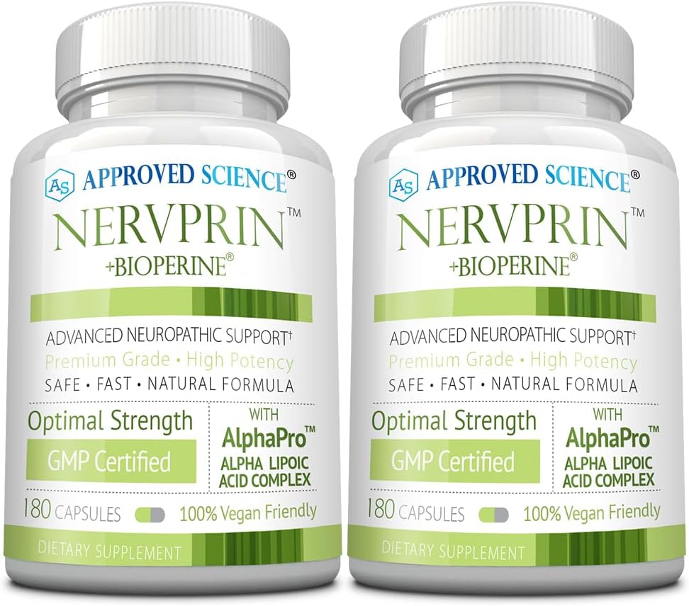 承認された科学Nervprin - Nerveサポート - Benfotiamine、B12、Rアルファ リポ酸、Corydalis、ボスウェリア、BioPerine - 360カプセル - 米国製