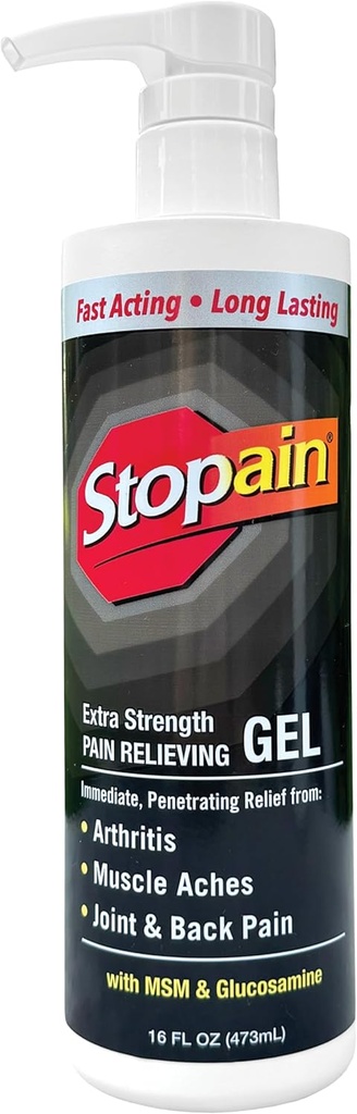 Stopainの痛みの軽減のゲル16oz、米国は、Menthol、MSM、共同苦痛、背部苦痛、関節炎、膝、首の苦痛、HSA FSAによって承認されるOTCの Topicalの鎮痛剤プロダクトとの最高の強さの速い代理をしました