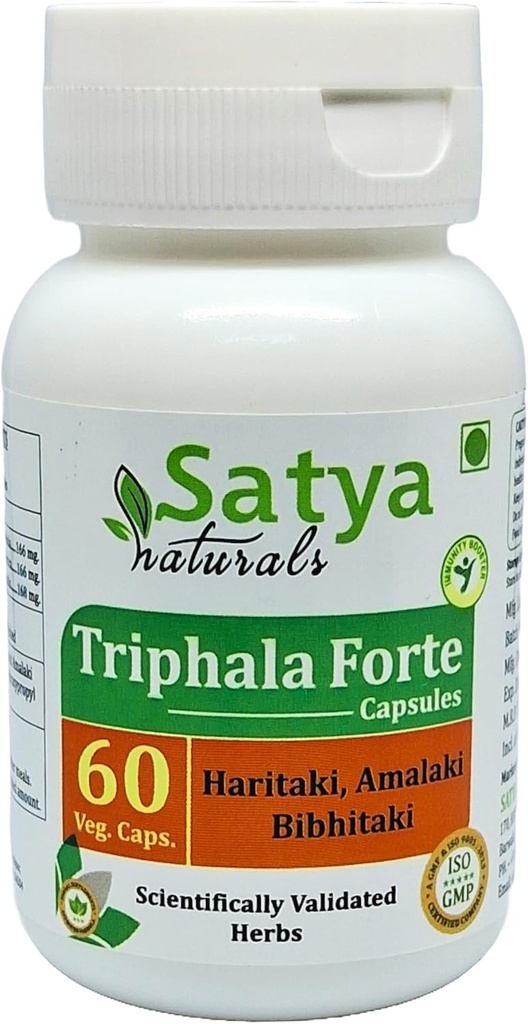 カプセル500mg. 60ベジ. カプセル | アラキ, ハリタキ, ビブヒタキ エキス カプセル for 男性と女性 | アーユルヴェーダ ハーブサプリメント/救済 | 10:1 フォルテ (1 ボトル 60 カプセル)