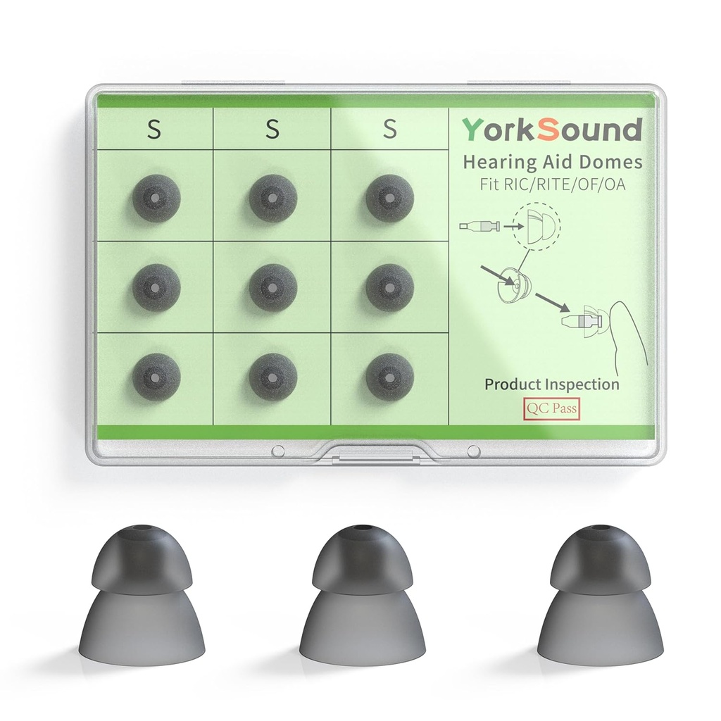 9つの補聴器のドーム、シリコーンのパワー・ドームの近いドームの耳の先端、補聴器の取り替えのドーム、Sureの適合のRIC RITEおよび開いた適合BTEの補聴器の補聴器、Smoky色、小さい