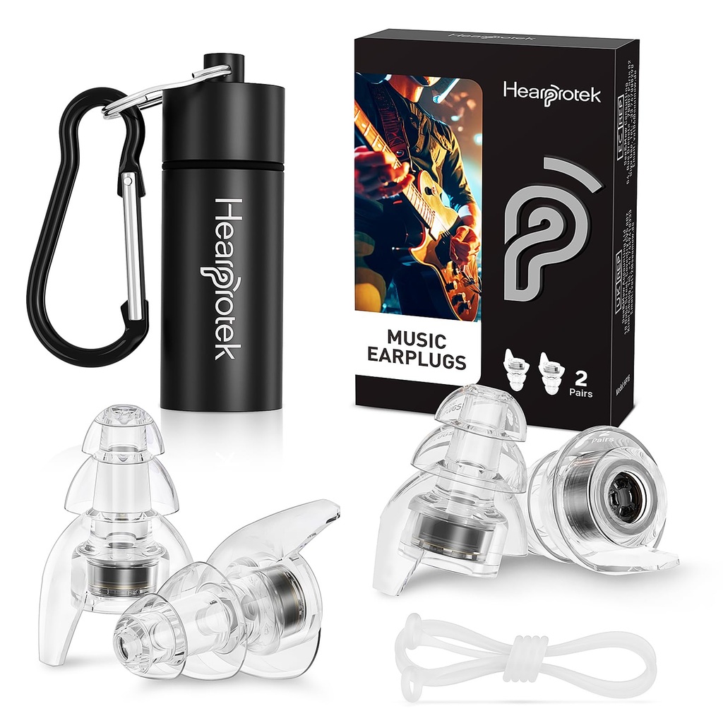 Hearprotekコンサートイヤープラグ、2Pairs Reusable High Fidelity Musician Ear Plugs for Concert Loud Music-Noise Reduction Ear Protection earplugs for Rave,Festival,Music,Tinnitus Liberty