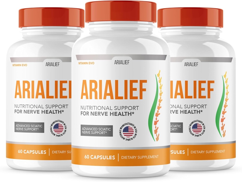 (3 パック) Arialief Sciatica Nerve サポート、 Arialeaf の高度の神経の健康、 Ariale の Primeaf のパームの坐骨、Aria の葉の Primepalm Aria のリーフ、Nerve の救助の補足の坐骨の痛み(180 カプセル)