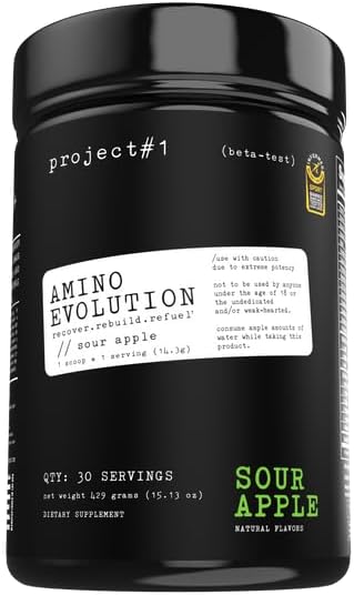 プロジェクト#1 AminoEvolution: 筋肉のサポートと回復 | BCAAの、EAAの、電解質の粉 | Keto-Friendly エネルギーブースト | 男性と女性のための事前のトレーニング | 30 人前給 - アップルを調達 | アミノ酸