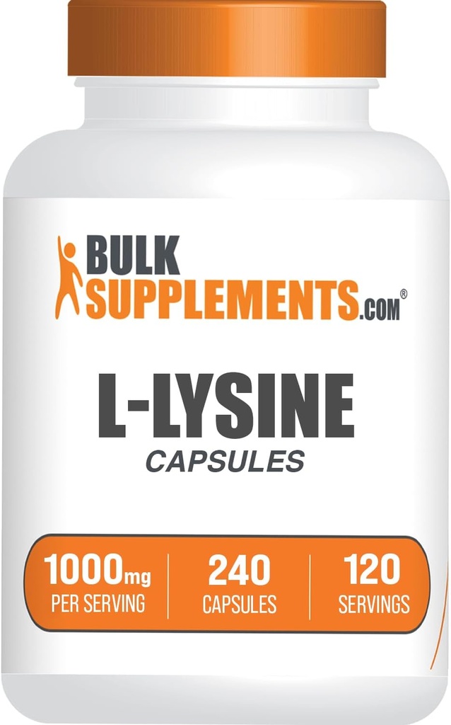 BulkSupplements.com L-Lysine HClカプセル - スポーツ栄養サプリメント、リジン1000mg - 免疫サポート、グルテンフリー、サービングあたり2カプセル、240カウント(パッケージ1)