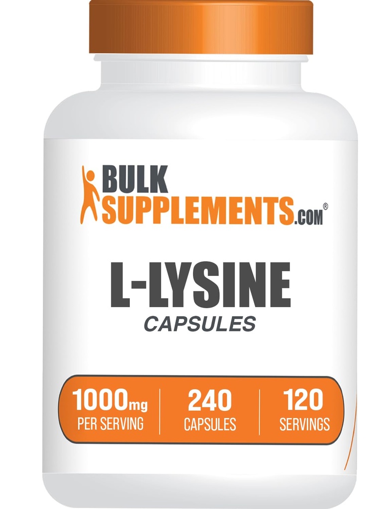 BulkSupplements.com L-Lysine HClカプセル - スポーツ栄養サプリメント、リジン1000mg - 免疫サポート、グルテンフリー、サービングあたり2カプセル、240カウント(パッケージ1)