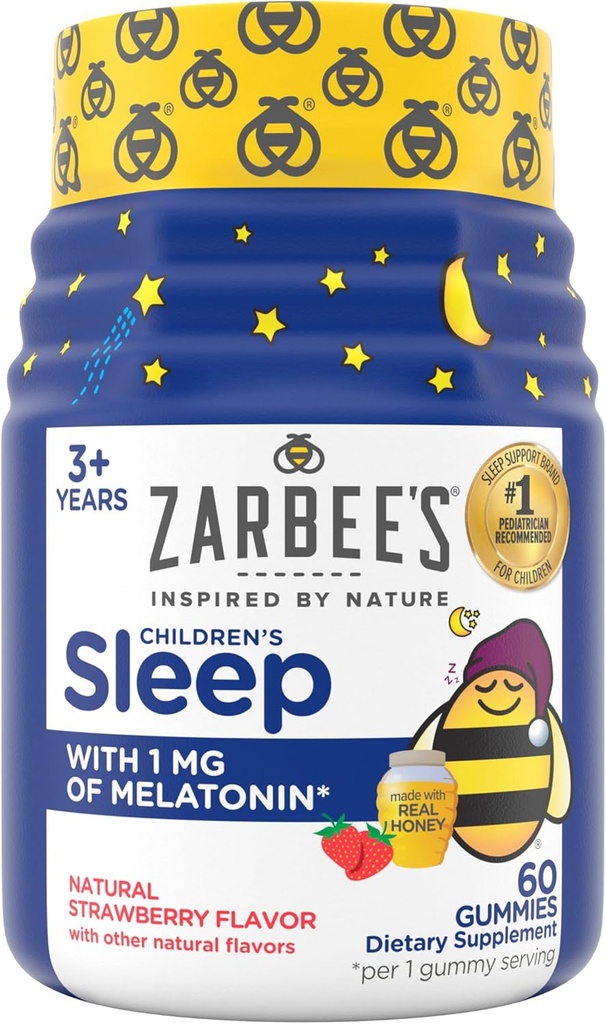 Zarbeeの子供Melatoninの1mgのMelatoninの子供は平和な睡眠、薬物なし、非習慣形成、自然ないちご、60のctを促進するために自然な睡眠周期とGummy Worksを眠ります