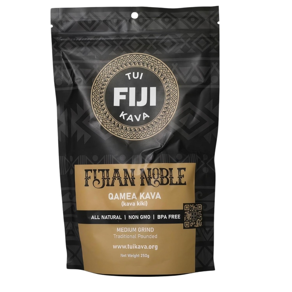TUI KAVA PREMIUM WELLNESS KAVA -TRADITIONAL Fijian Noble Pounded Medium Grind 250g (8.8oz) - TRIAL SIZE | Very Heady Daytime Kava | All Natural Relaxation | Increase Focus | Mood/Sleep Support | Stress Relief | STRAINER BAG REQUIRED.