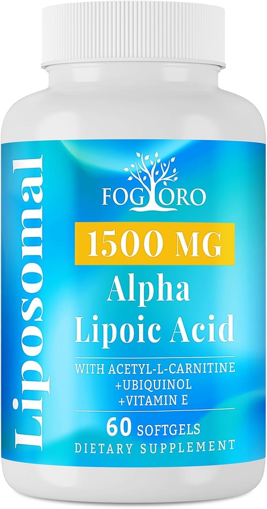 FogoroのアルファLipoicの酸1500の細胞エネルギーの生産のためのmg-Liposomal ALAの補足、脂質Metabolismの自由な放射性のスカベンジャー、60のSoftgels