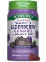 Nature's Truth Kids Elderberry Gummies | 50 カウント | 亜鉛とビタミンCで | ヴィーガン、非GMO&グルテンフリーサプリメント