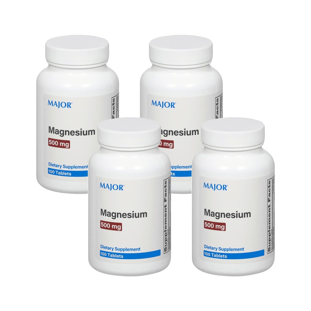 主要なマグネシウム500mg - 酸化マグネシウム錠 - サプリメント - 100カウント(4パック)