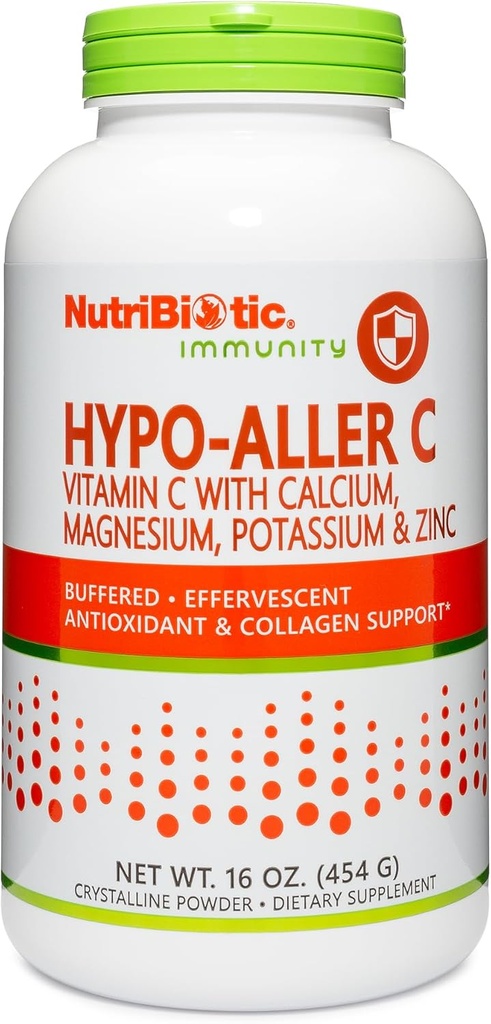 NutriBiotic - Hypo-Aller C パウダービタミン C & ミネラル 16 Oz | 1300 Mg ビタミン C 抗酸化剤・コラーゲンサポート | カルシウム・マグネシウム・亜鉛・カリウム配合 | グルテンフリー