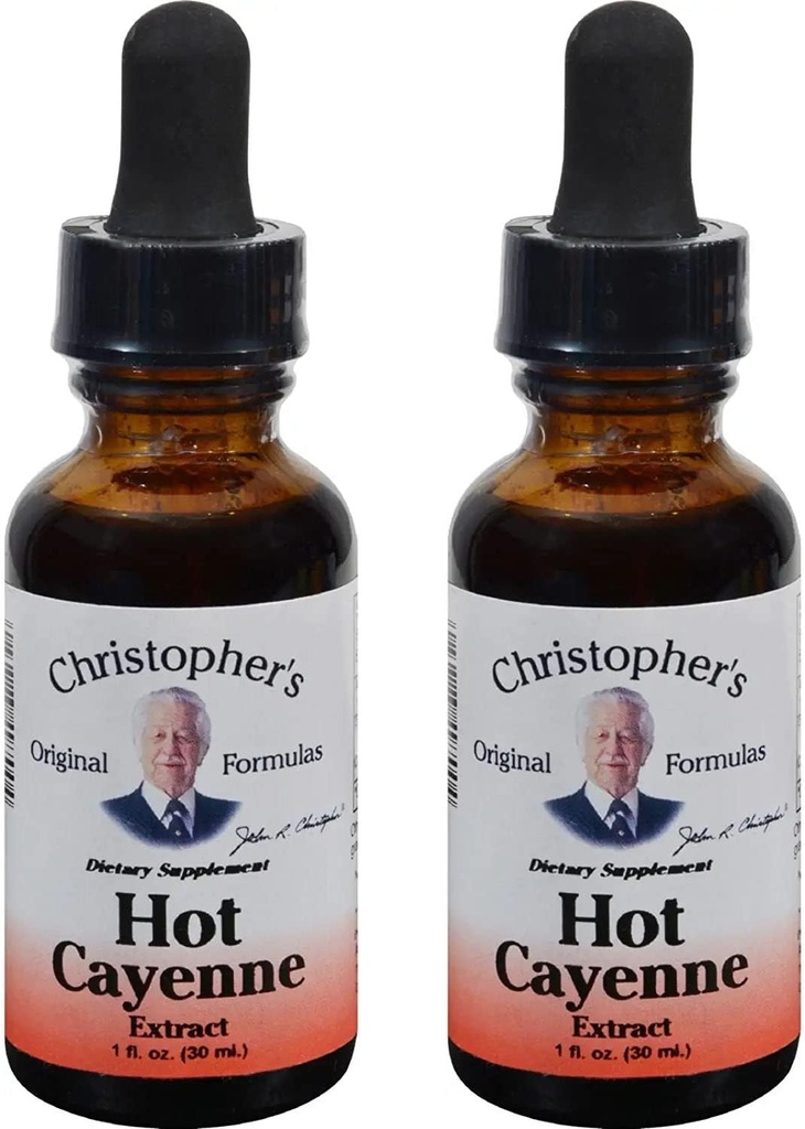 Christopherのオリジナルフォーミュラホットカイエンエキス、1 fl oz - ナチュラルハーブサプリメント - 2 のパック