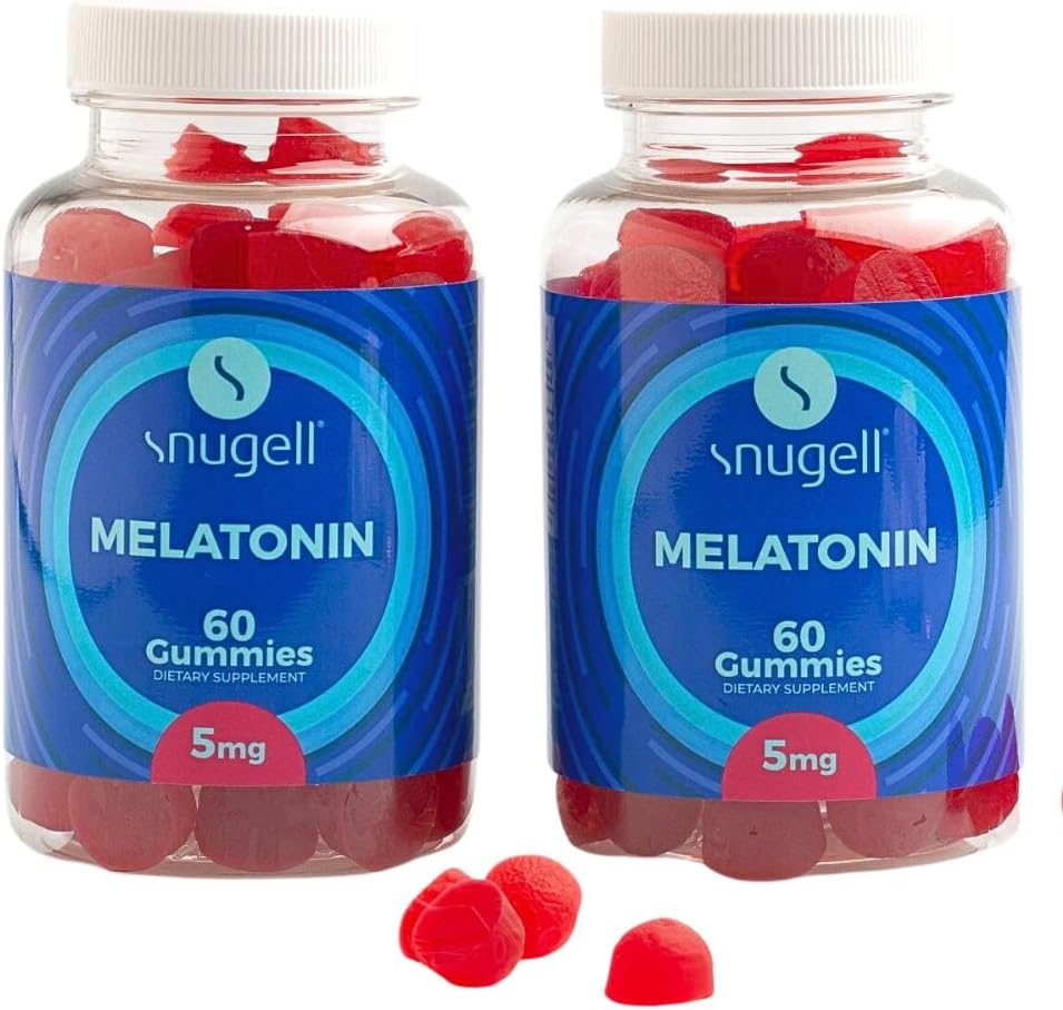 Snugell Melatonin Gummies 5 mg – 60 カウントの栄養補助食品 – ビーガンのためのベリーブレンド味, 非ウサギの形成, 非GMO, ペクチンベースの, グルテンフリー – 米国製 (2)