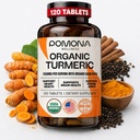 ポモナウェルネスオーガニックターメリックサプリメント2100mg、USDAオーガニック、非GMO、ビーガン、吸収のためのブラックペッパーとターメリッククルクミン、共同サポートと免疫、120錠