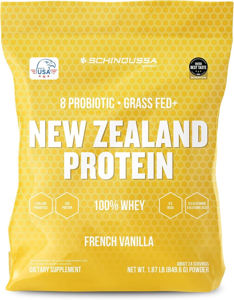 プロバイオティクス 乳液プロテインパウダー | 草フェッド | バニラ | 2 lb | 腸の健康と免疫サポート | 8 プロバイオティックストレーナー | 筋肉の回復と消化の健康のためのタンパク質