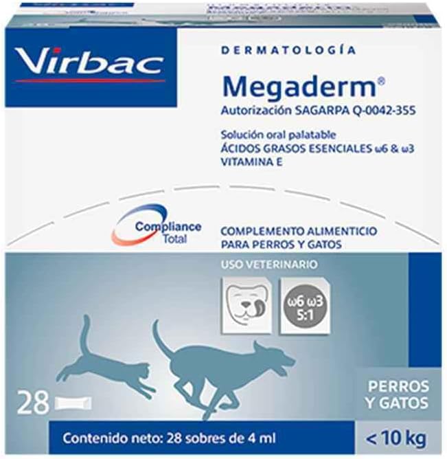 Virbac Omegaderm EZの線量、小さい犬/猫、28の計算、4つのmL