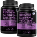 12-in-1メラトニン睡眠カプセル - メラトニン5mgとマグネシウムGlycinate 500mg、Ashwagandha、Lテアニン、Valerian Root、GABA、5-HTP(90ct、パック2)と睡眠補助金