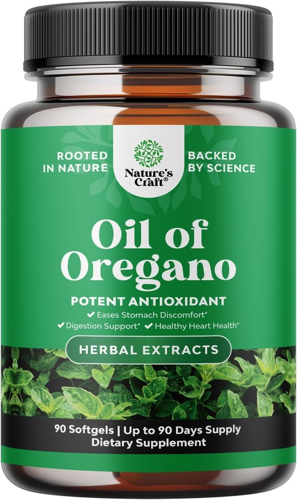 オレガノSoftgelsのワイルドオイル - 免疫サポートのためのGentle Detox - Carvacrol 70%の集中されたオレガノオイルSoftgels - Eases消化、Gutバランス&クレンジングボディ - 信頼できるハーブサプリメント - 90 Ct