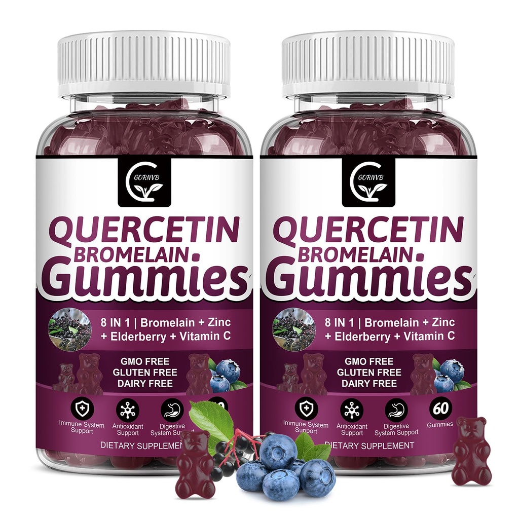 (2パック)ケルセチングミー - Bromelain 2378mgとケルセチン - エルダーベリー、エキナセアPurpurea抽出物、亜鉛、ビタミンC、D3、K2、複雑なサポート免疫、心機能と呼吸機能