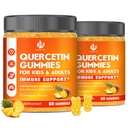 (2パック) 砂糖無料ケルセチンとBromelain Gummies for Kids & Adult - Immune、Antioxidant、Seasonal Support、1000mg QuercetinはBromelain、亜鉛、Elderberry、ビタミンC D3 E、120カウントを補います
