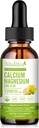Calcium Magnesium Zinc Liquid with Vitamin D3, Magnesium Glycinate Plus Vitamin C K2| High Absorption Plant Calcium Supplement for Heart & Bone| Gluten Free，Sugar-Free | 30 Servings | Lemon Flavor