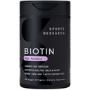 スポーツリサーチ® バイオチン 2,500mcg オーガニックココナッツオイル - ビオチン(ビタミンB7) ヘルシー肌と髪のサポート* - ヴィーガン、非GMO、グルテンフリー - 120 ベジギーソフトゲル