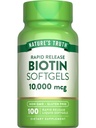 Nature's Truth Biotin 10,000mcg | クイックリリース ソフトゲル | 100 カウント | 非GMO&グルテンフリーサプリメント