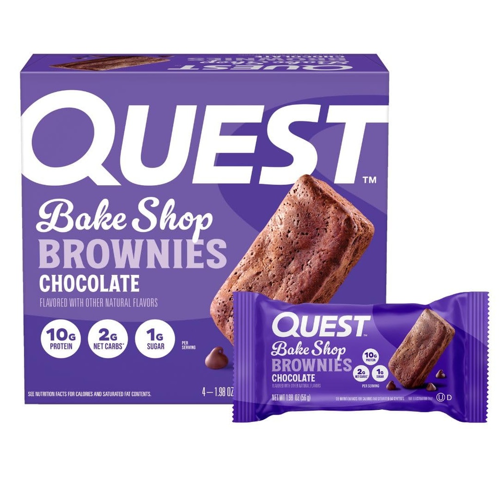 Quest Nutrition Bake Shop, チョコレートブラウン, 10g タンパク質, 2g ネット炭水化物, 1g 砂糖, 4 カウント