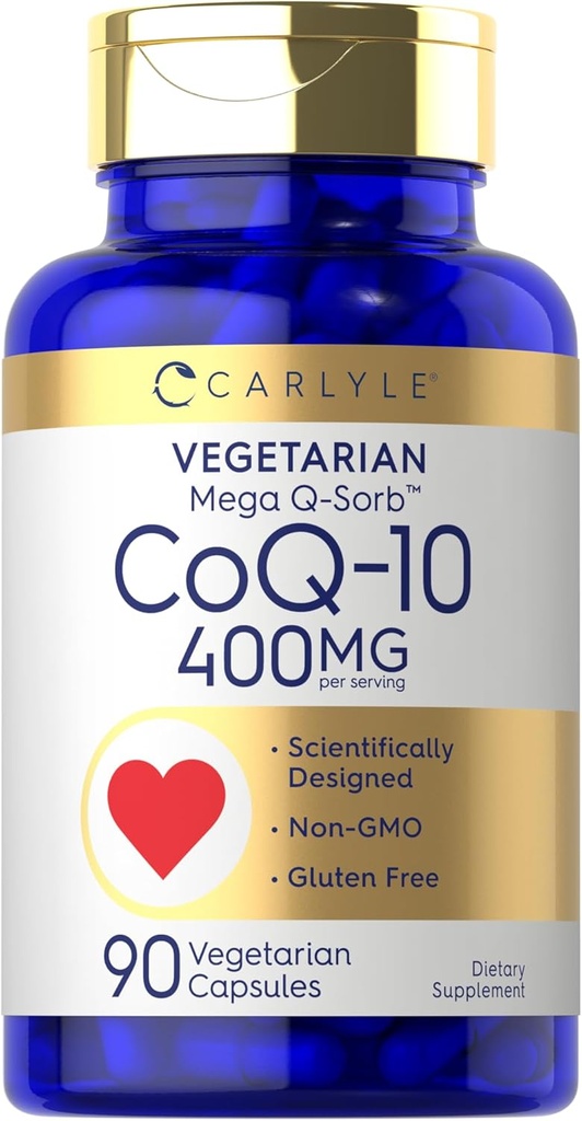 Carlyle CoQ10 400mg | 90 カウント | ベジタリアン・非GMO・グルテンフリー対応サプリメント