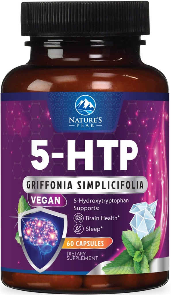 5-HTPサプリメント - サービングあたりの5-HTP 200mg - 余分な強度5HTP(5-Hydroxytryptophan)グリフィニアSimplicifolia - 米国でボトル入り - 60カプセル